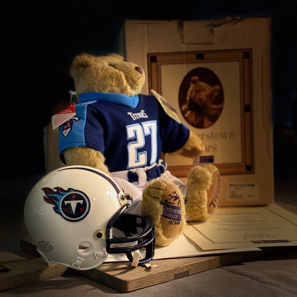 NWT Signed Eddie George Titans Sports Bear